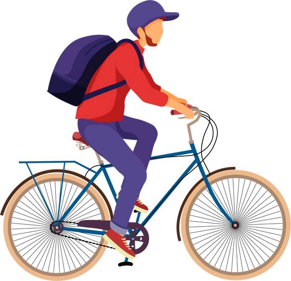 Man on bicycle